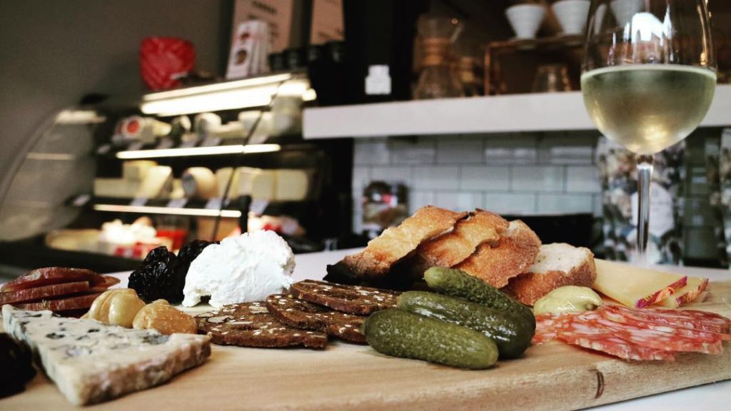 Squibb offers charcuterie along with its wine and coffee selections.