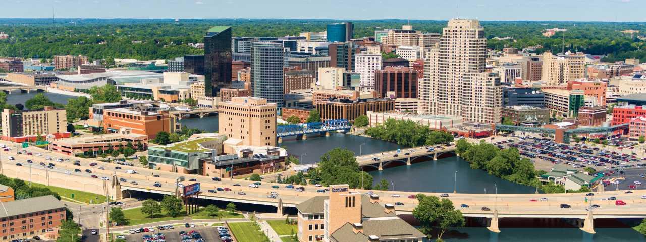 Photo of an early development of grand rapids Michigan 