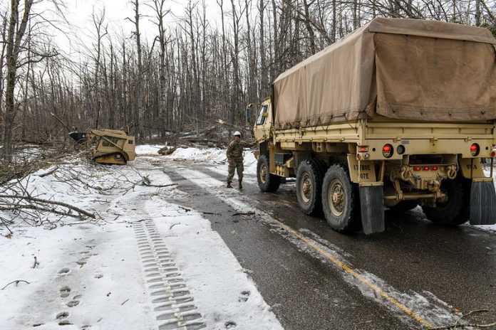 Road crews in N michigan