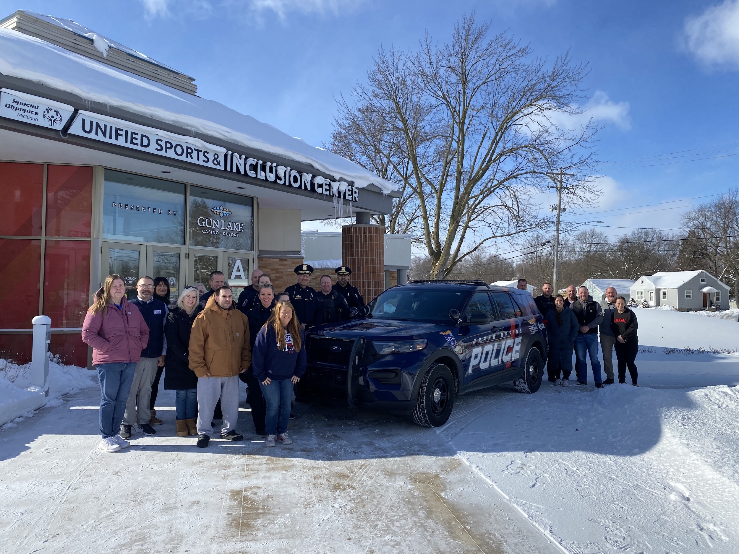 GRPD lights torch for Special Olympics Michigan